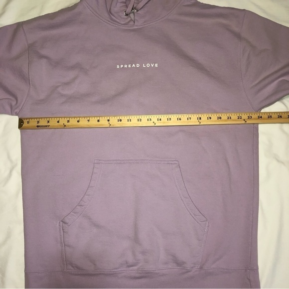 Spread Love Oversized Unisex Midweight Pullover Hoodie Light Purple size XL - Picture 7 of 10